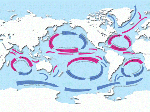 Основные течения в Мировом океане